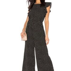 Sanctuary Antonella Black and White Polka Dot Jumpsuit SZ M